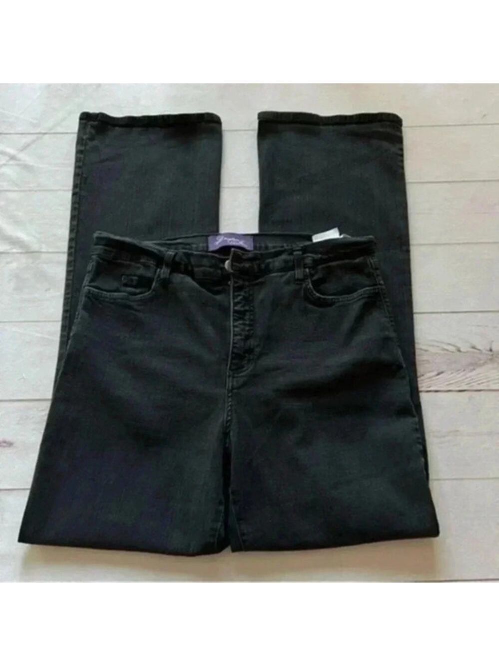 NYDJ Womens USA 14 Black Stretch Denim NOT YOUR DAUGHTER JEANS made in t…